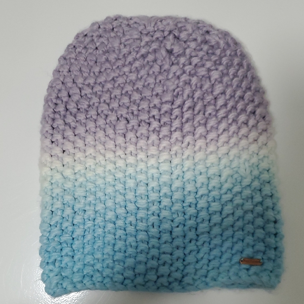 Free People Purple and Blue Ombre Knit Beanie